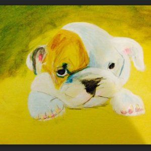 Bulldog acrylic painting #2